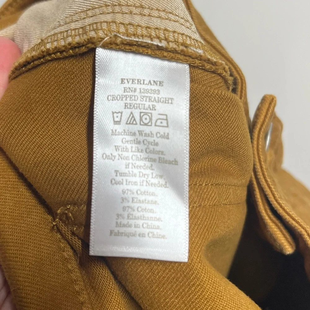 Everlane Cropped Straight Regular size 10 denim pants golden mustard yellow - Picture 5 of 6